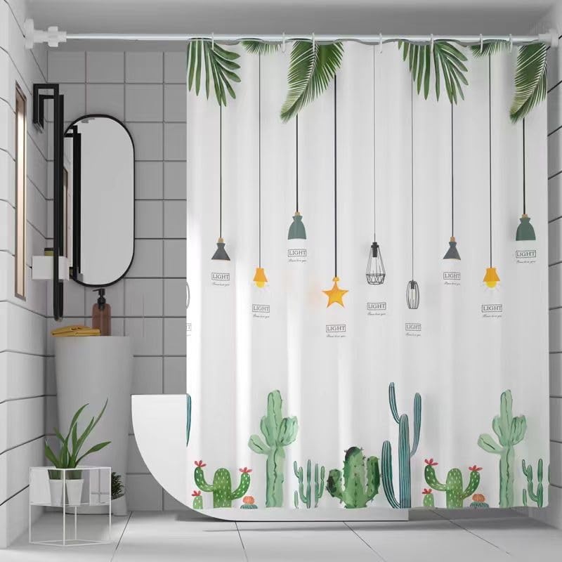 Bathveil Banana Leaves PEVA Shower Curtain Liner Waterproof with Grommets