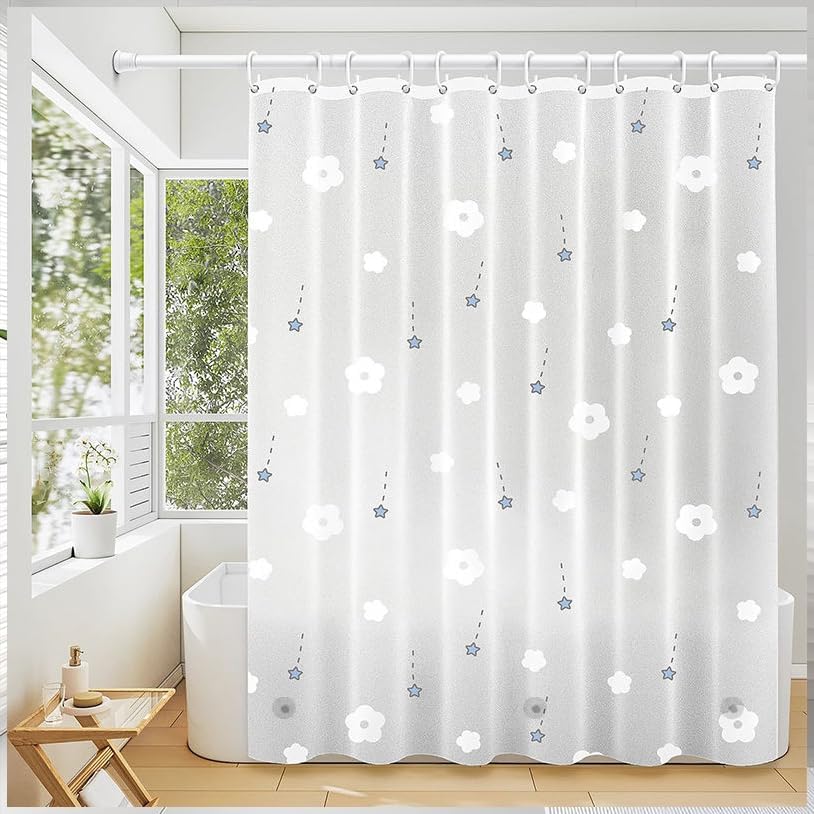 Bathveil Banana Leaves PEVA Shower Curtain Liner Waterproof with Grommets