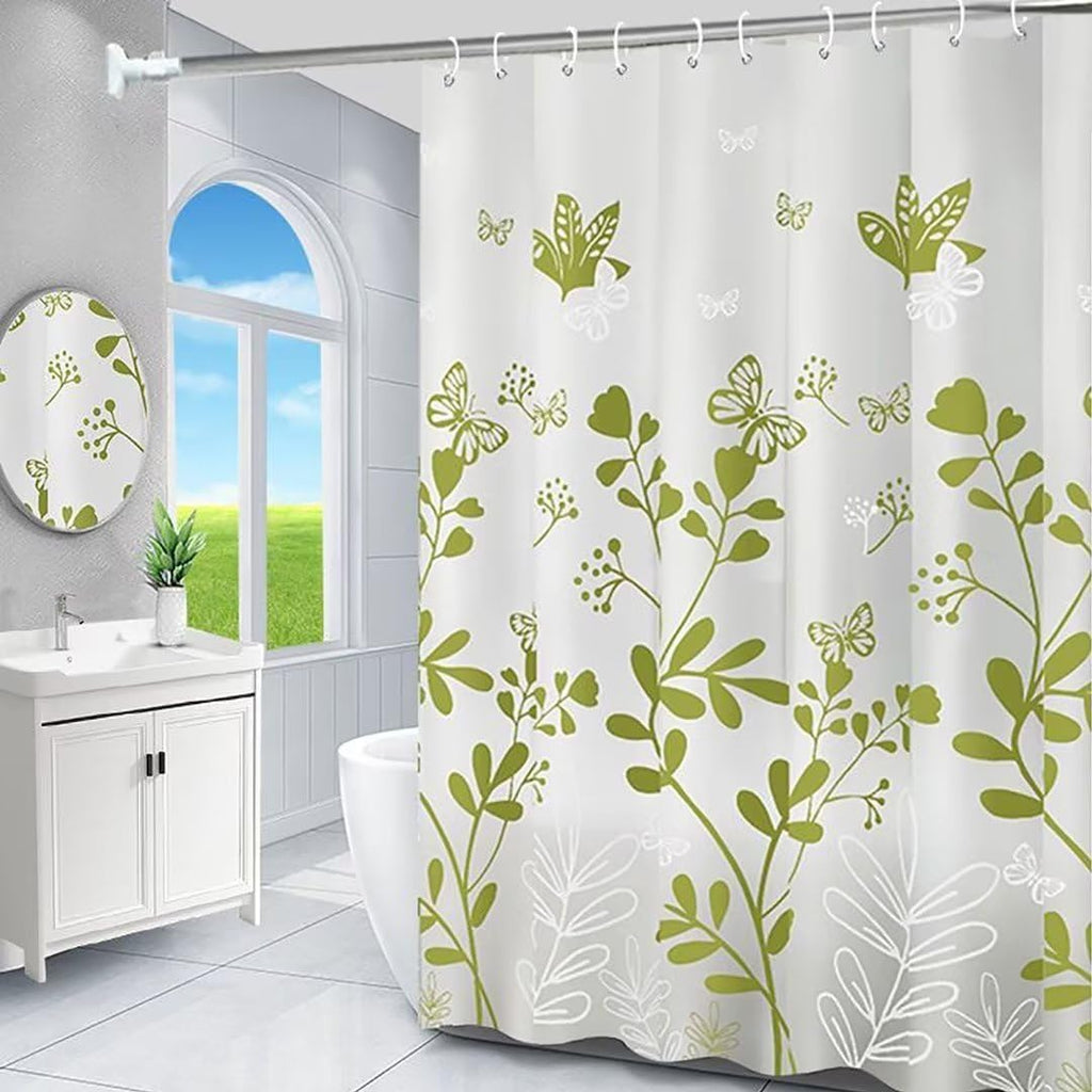 Bathveil Banana Leaves PEVA Shower Curtain Liner Waterproof with Grommets