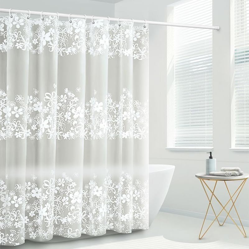 Bathveil Banana Leaves PEVA Shower Curtain Liner Waterproof with Grommets