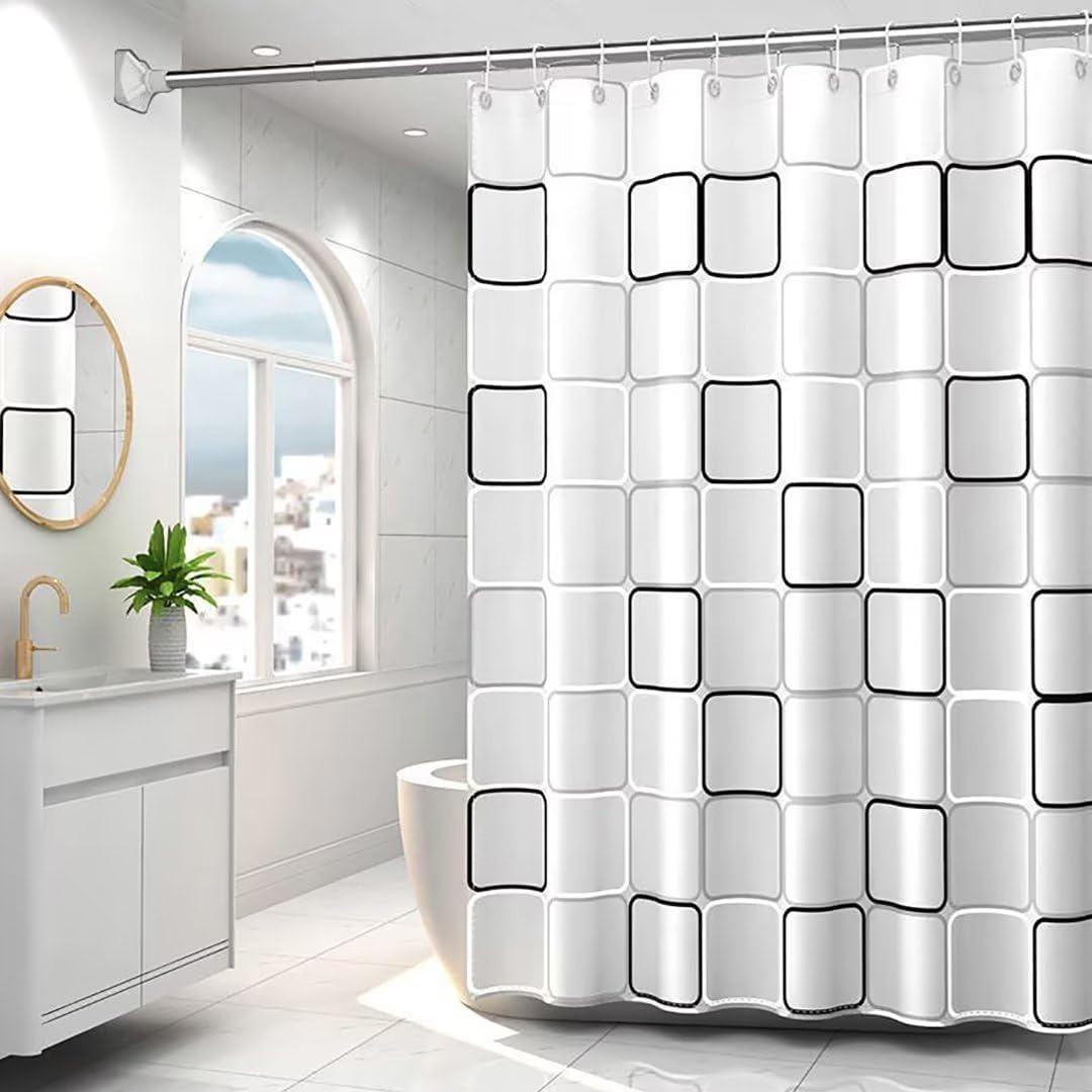 Bathveil Banana Leaves Shower Curtain Liner, 4G PEVA Waterproof, with Grommets and 3 Magnetic Weights, 72 x 72 in