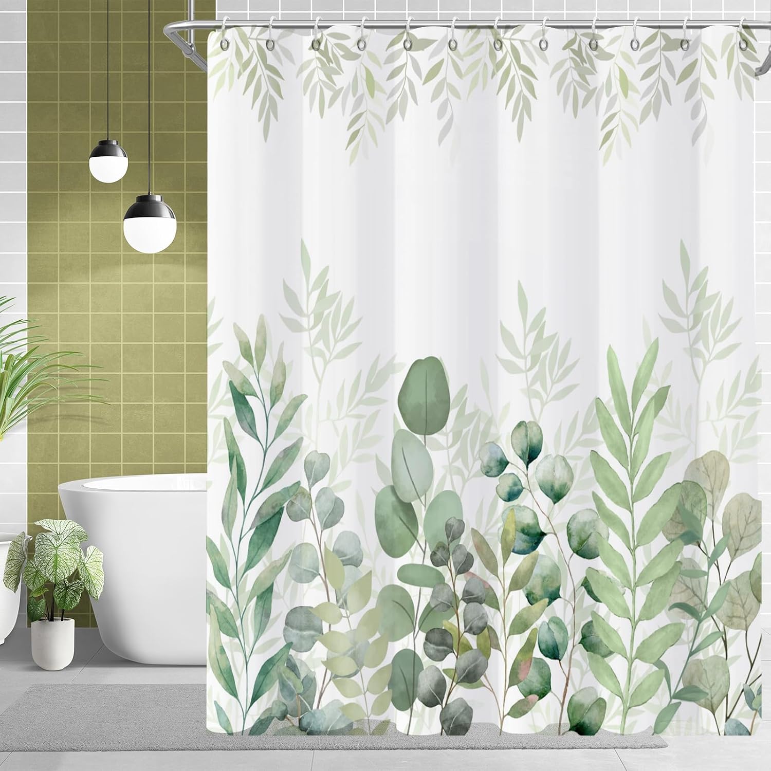 Bathveil Boho Minimalist Shower Curtain, Abstract Arch Sun Design, Waterproof Machine Washable, 72 x 72 in