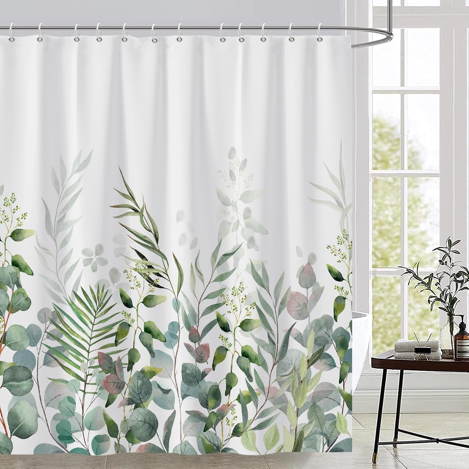 Bathveil Blue Marble Shower Curtain, Waterproof Washable, with Hooks, 72 x 72 in