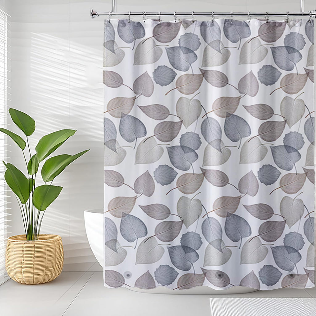 Bathveil Banana Leaves PEVA Shower Curtain Liner Waterproof with Grommets