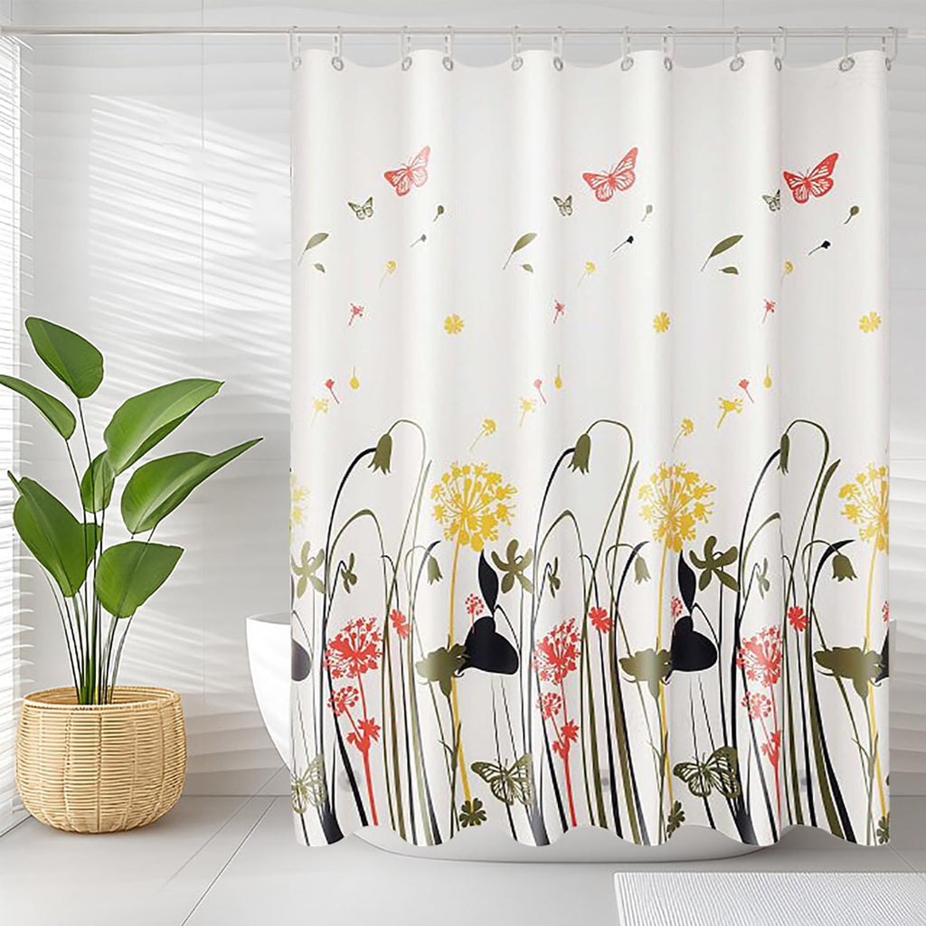 Bathveil Banana Leaves PEVA Shower Curtain Liner Waterproof with Grommets