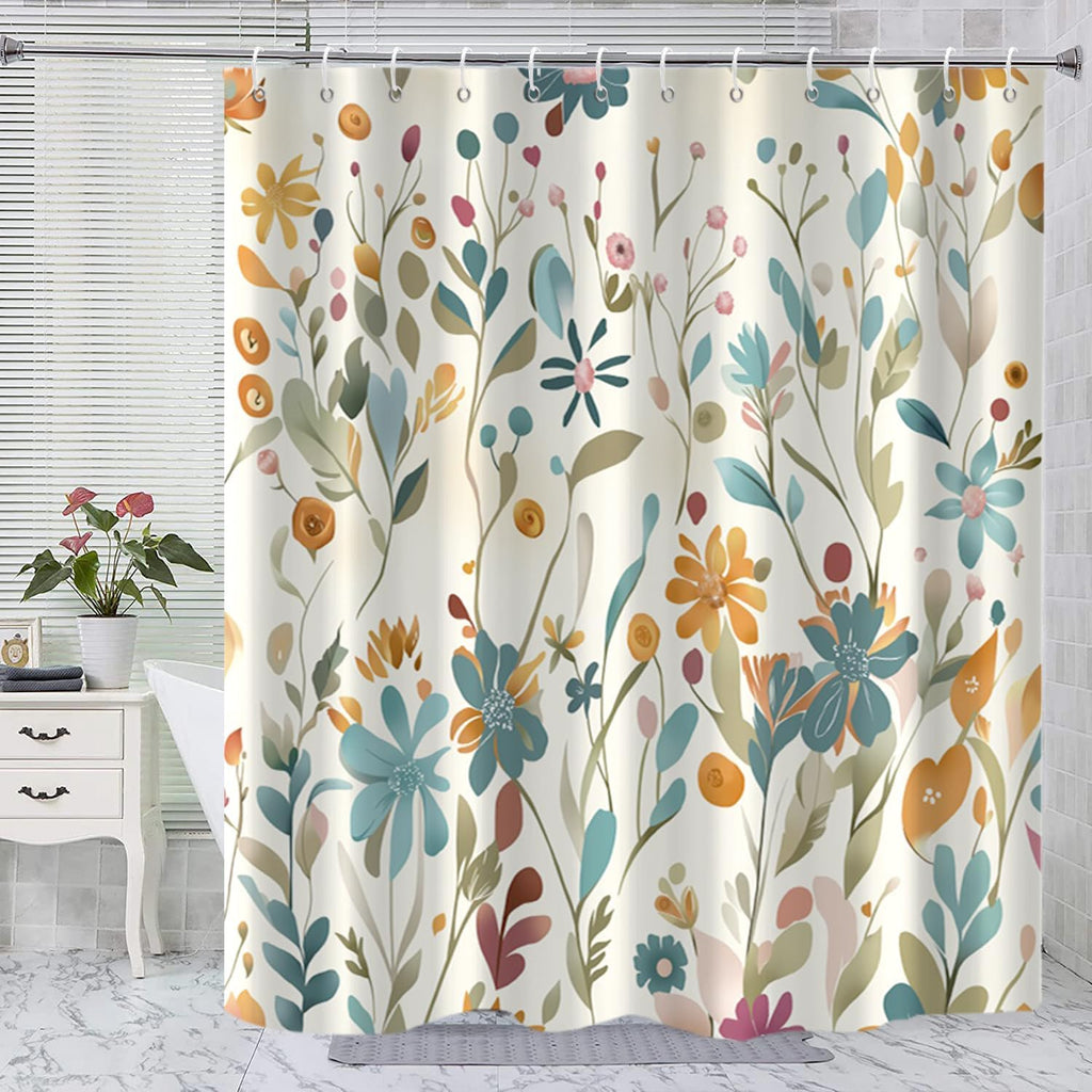 Bathveil Boho Minimalist Shower Curtain, Abstract Arch Sun Design, Waterproof Machine Washable, 72 x 72 in