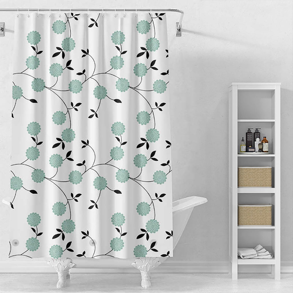 Bathveil Banana Leaves PEVA Shower Curtain Liner Waterproof with Grommets