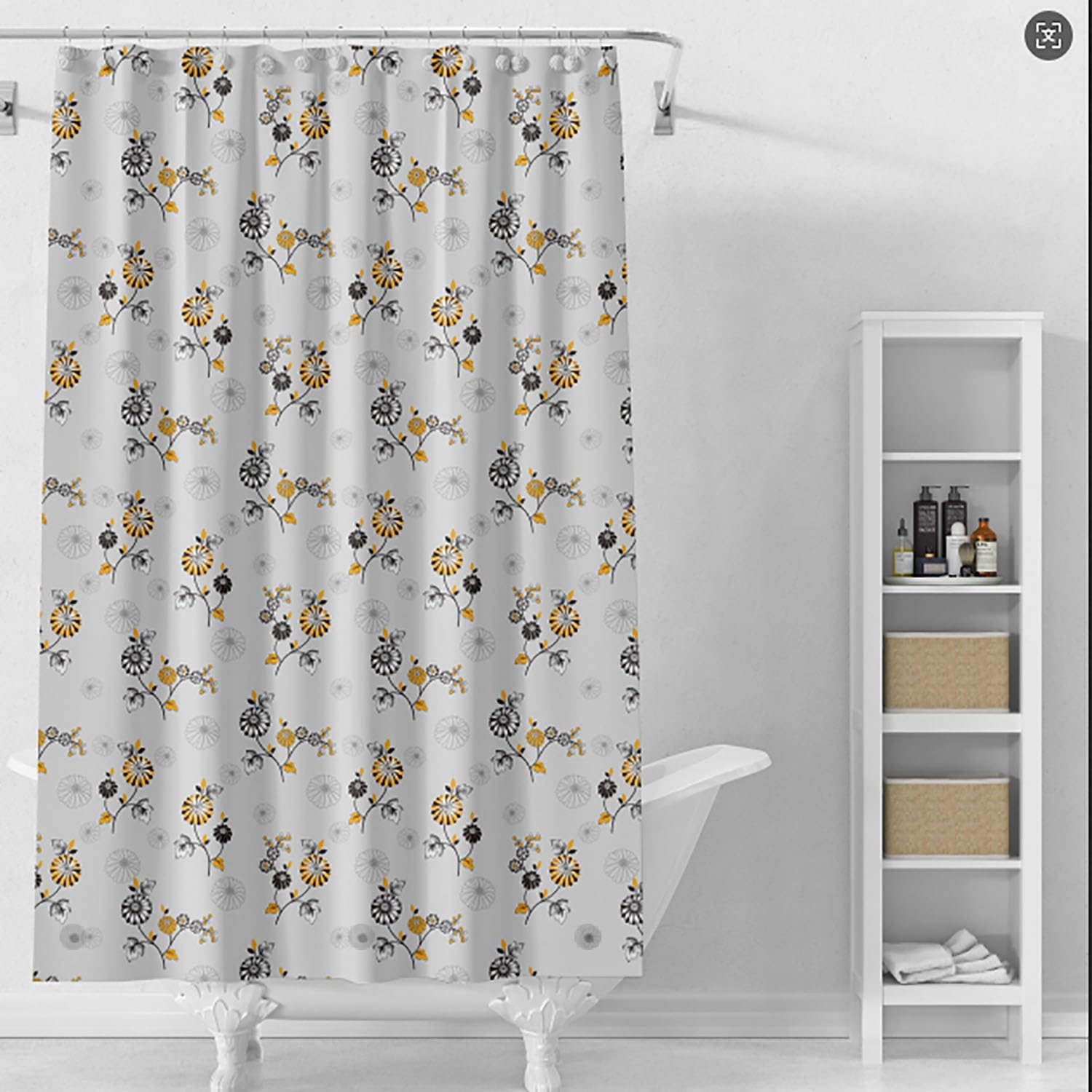 Bathveil Banana Leaves Shower Curtain Liner, 4G PEVA Waterproof, with Grommets and 3 Magnetic Weights, 72 x 72 in
