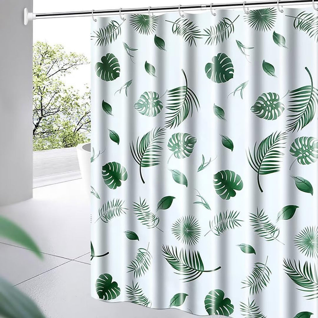 Bathveil Banana Leaves PEVA Shower Curtain Liner Waterproof with Grommets