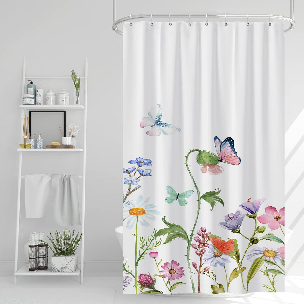 Bathveil Marble Shower Curtain Waterproof Washable with Hooks