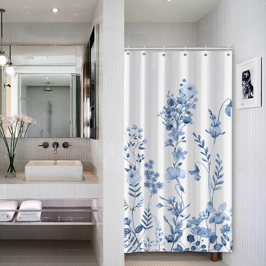 Bathveil Marble Shower Curtain Waterproof Washable with Hooks