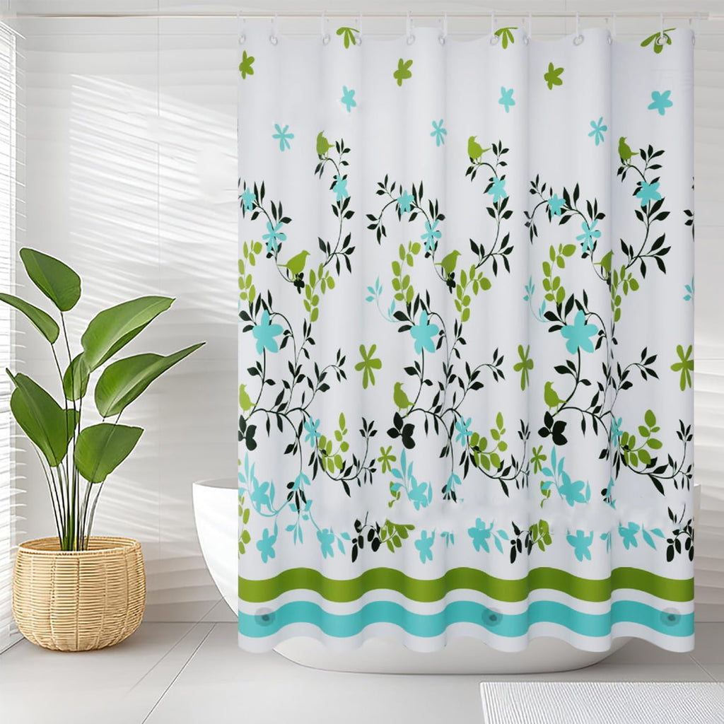 Bathveil Banana Leaves PEVA Shower Curtain Liner Waterproof with Grommets