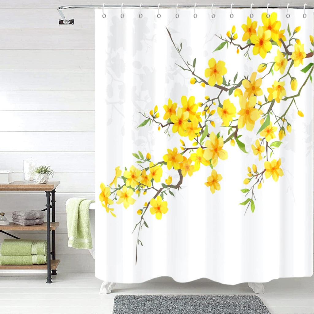 Bathveil Boho Minimalist Shower Curtain, Abstract Arch Sun Design, Waterproof Machine Washable, 72 x 72 in