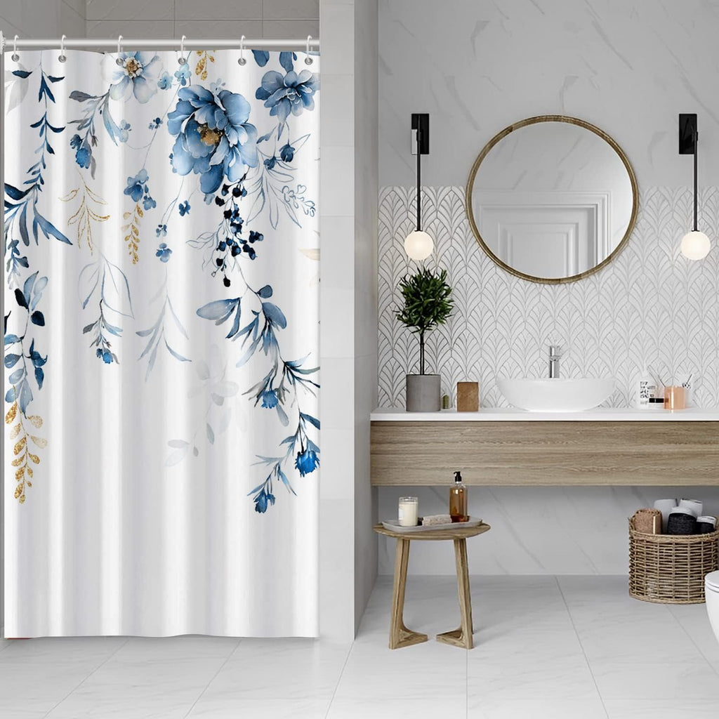 Bathveil Marble Shower Curtain Waterproof Washable with Hooks