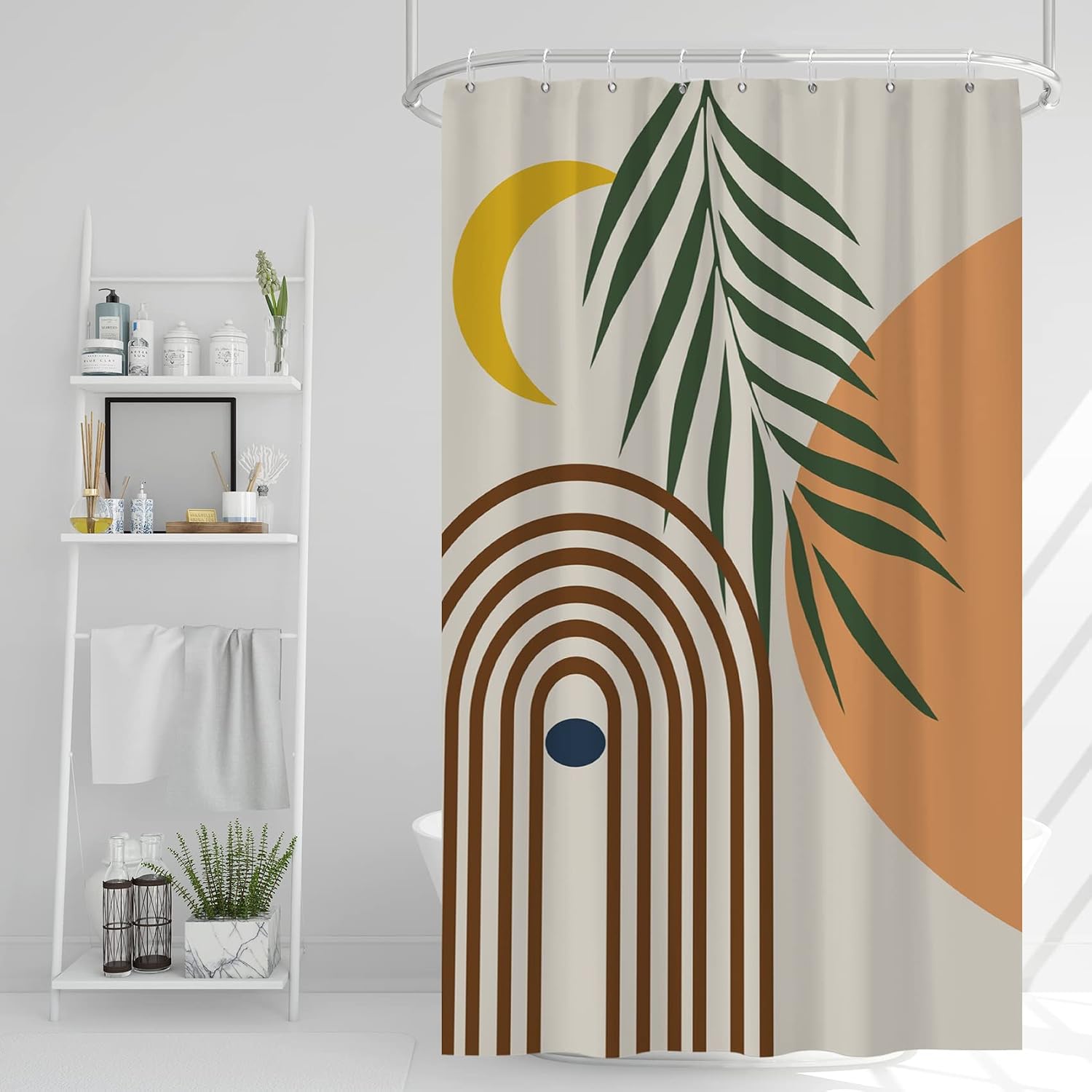 Bathveil Blue Marble Shower Curtain, Waterproof Washable, with Hooks, 72 x 72 in