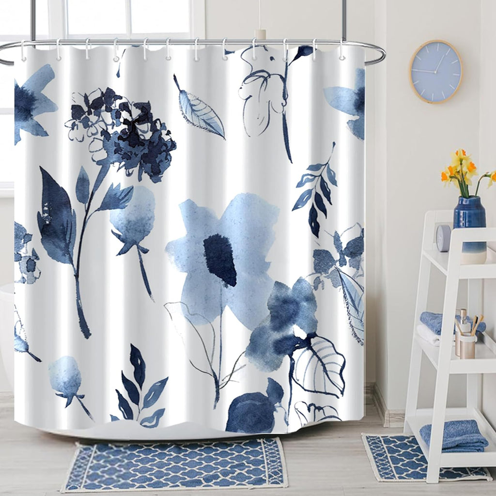 Bathveil Marble Shower Curtain Waterproof Washable with Hooks