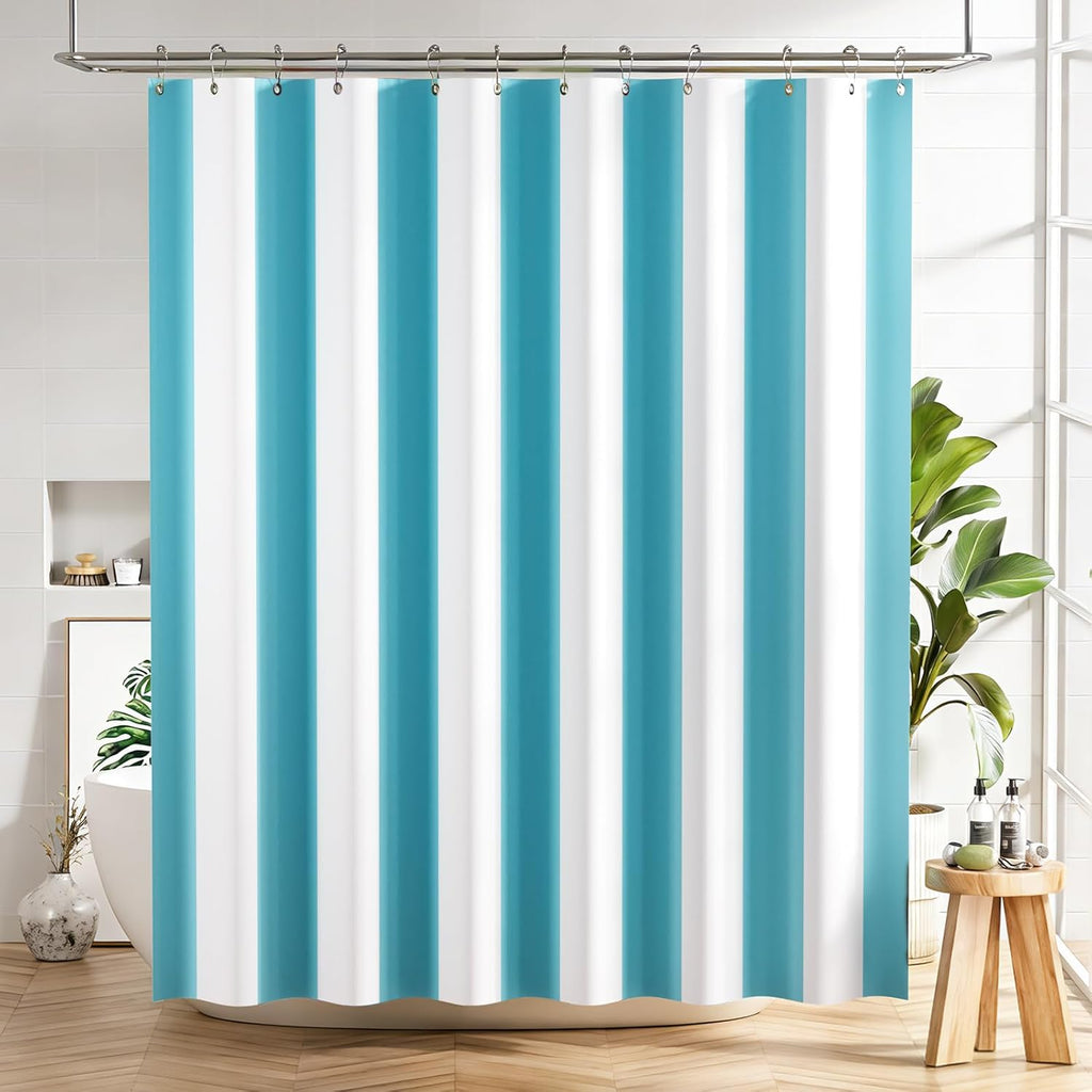 Bathveil Black White Striped Shower Curtain Farmhouse Washable with Hooks