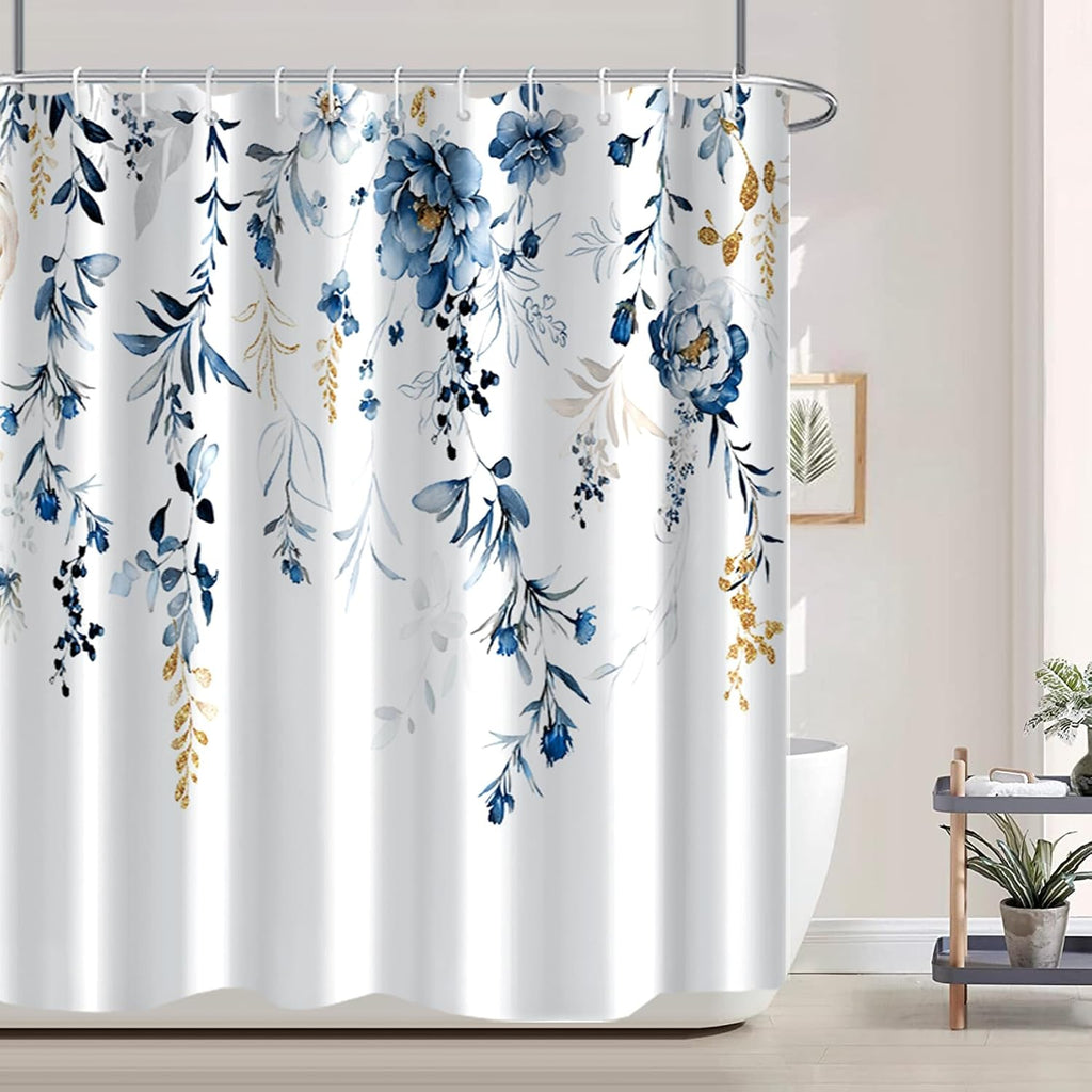 Bathveil Marble Shower Curtain Waterproof Washable with Hooks