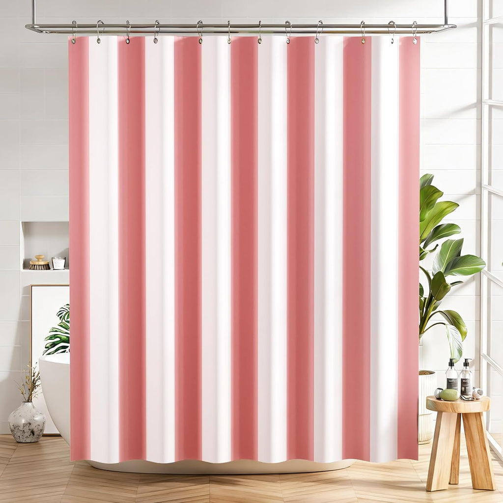 Bathveil Black White Striped Shower Curtain Farmhouse Washable with Hooks