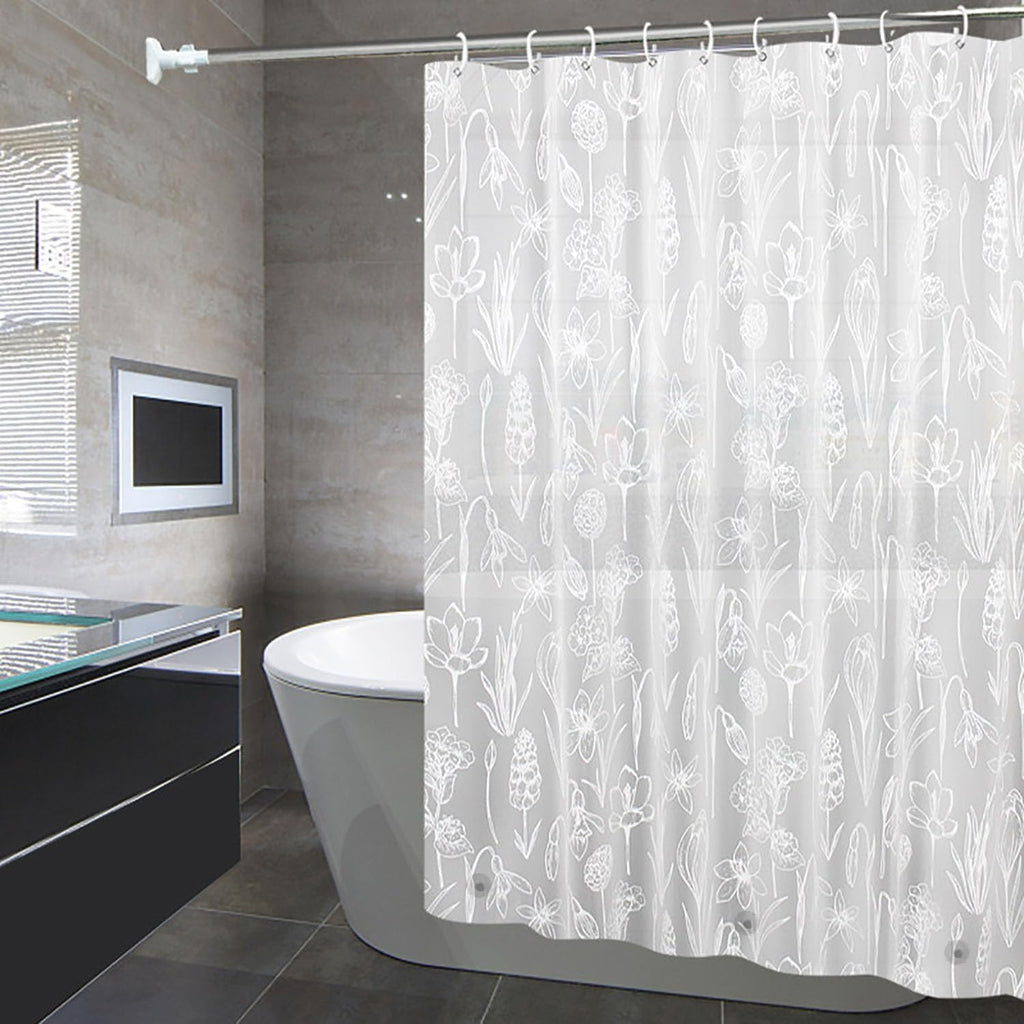 Bathveil Banana Leaves PEVA Shower Curtain Liner Waterproof with Grommets