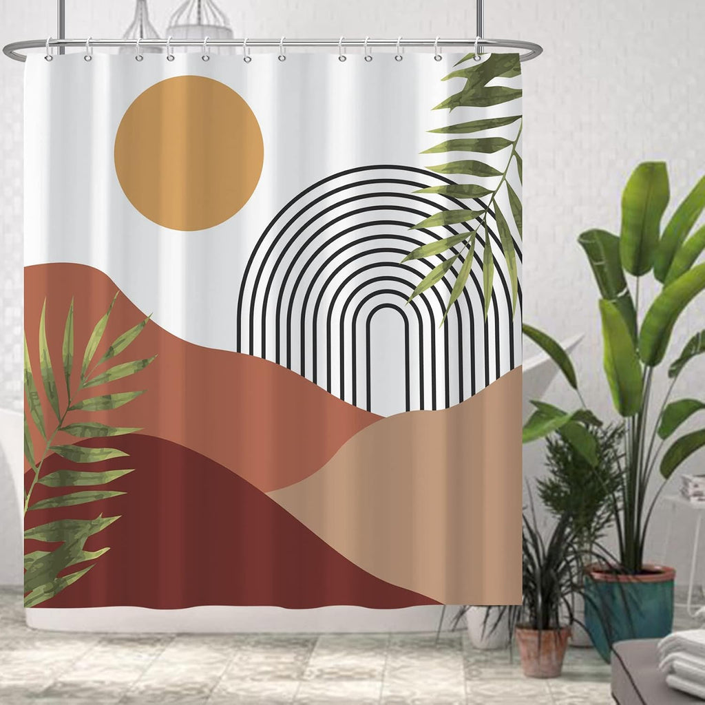 Bathveil Marble Shower Curtain Waterproof Washable with Hooks