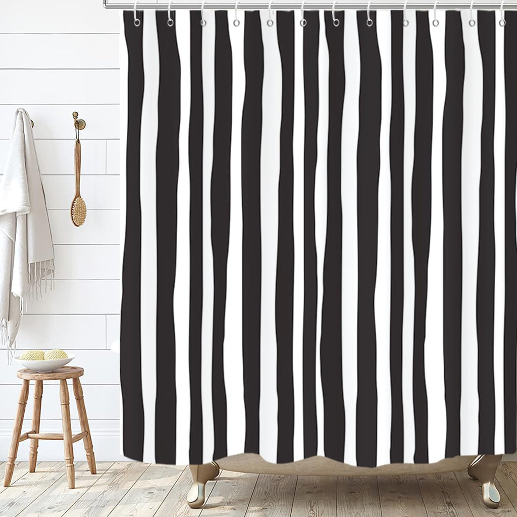 Bathveil Boho Minimalist Shower Curtain, Abstract Arch Sun Design, Waterproof Machine Washable, 72 x 72 in
