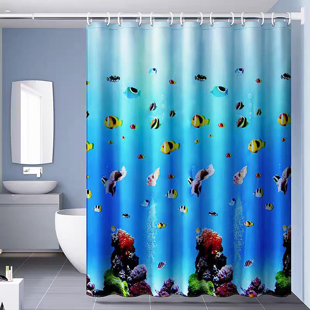 Bathveil Banana Leaves PEVA Shower Curtain Liner Waterproof with Grommets
