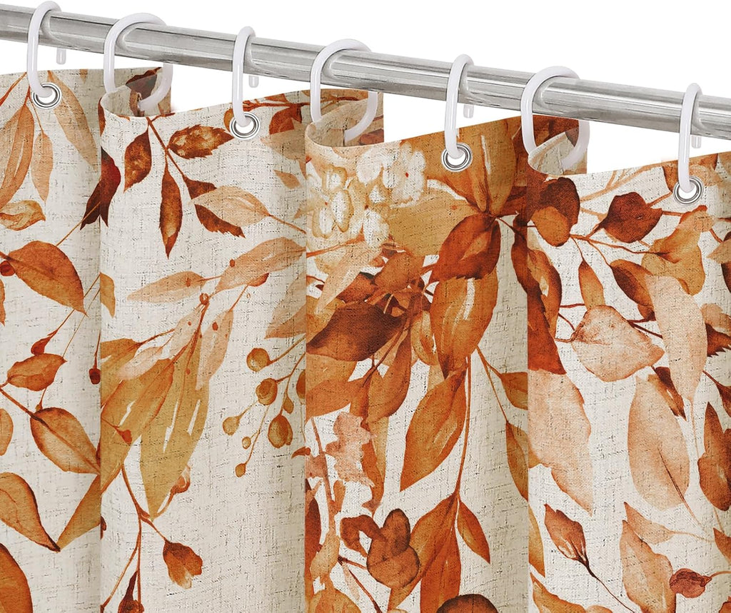 Bathveil Eucalyptus Shower Curtain Watercolor Floral Design Bathroom