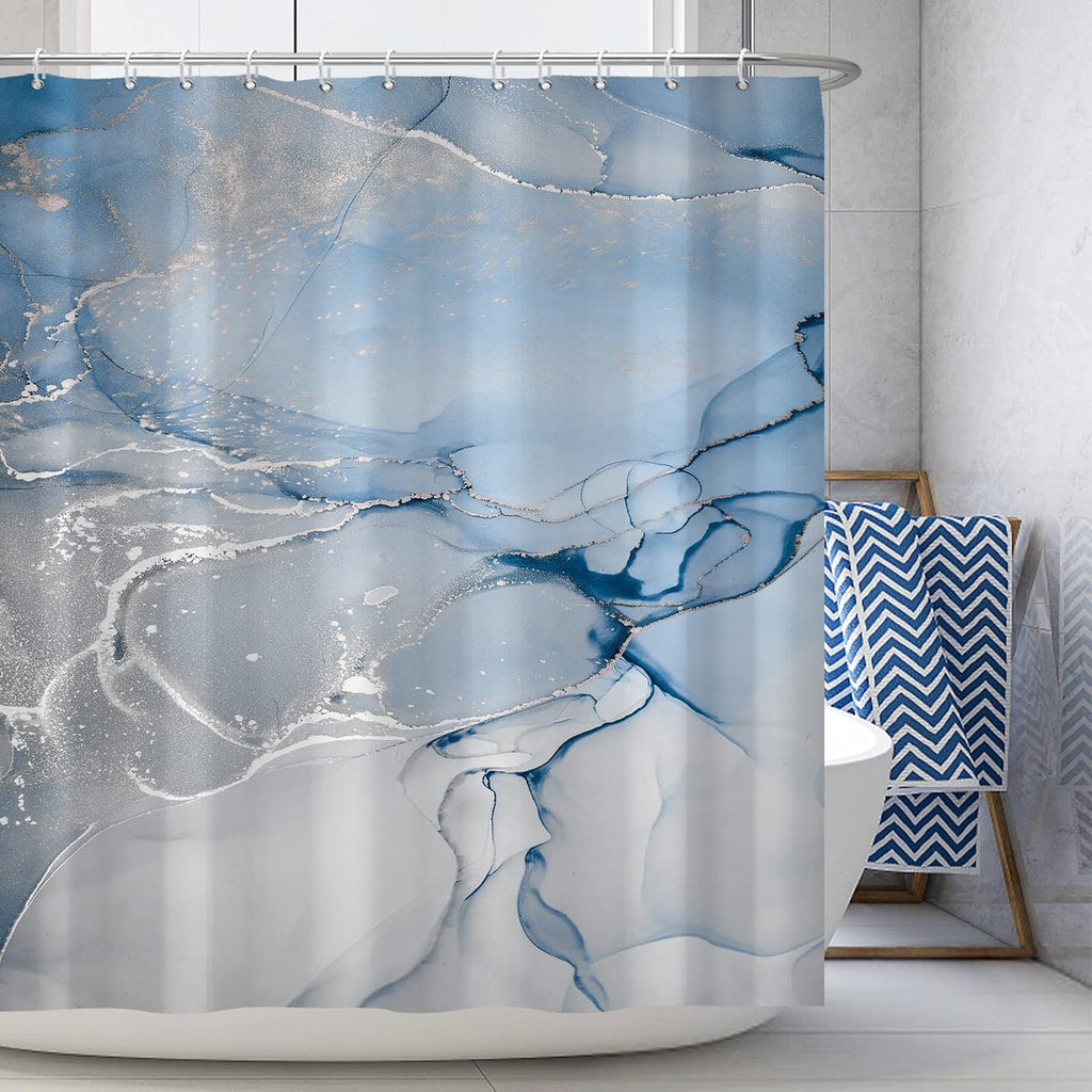 Bathveil Marble Shower Curtain Waterproof Washable with Hooks