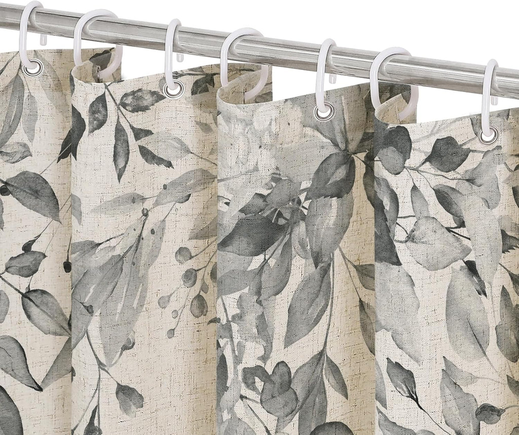 Bathveil Eucalyptus Shower Curtain Watercolor Floral Design Bathroom
