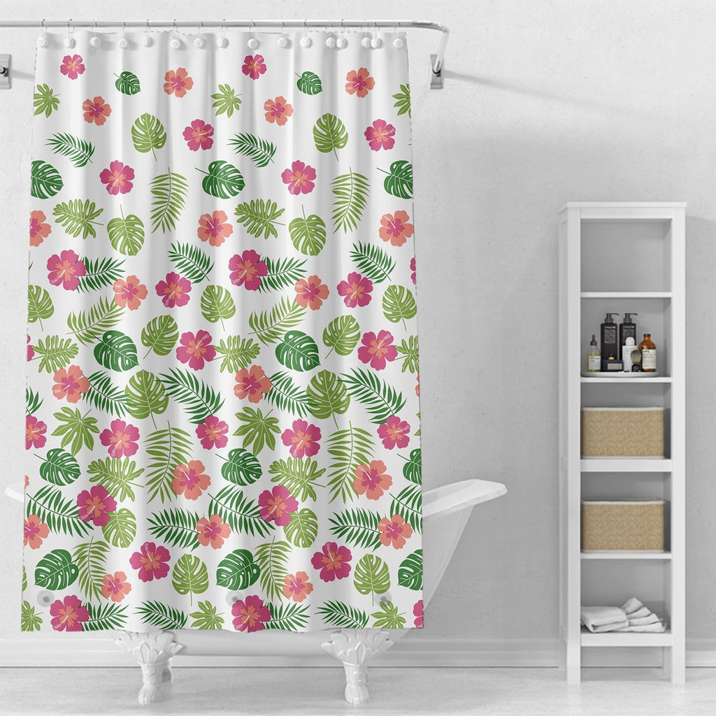 Bathveil Banana Leaves PEVA Shower Curtain Liner Waterproof with Grommets
