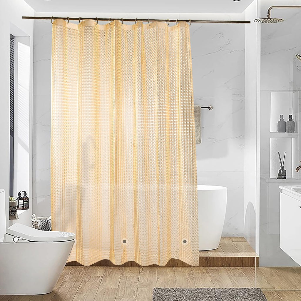 Bathveil EVA Shower Curtain Liner Clear Cube Pattern for Bathroom