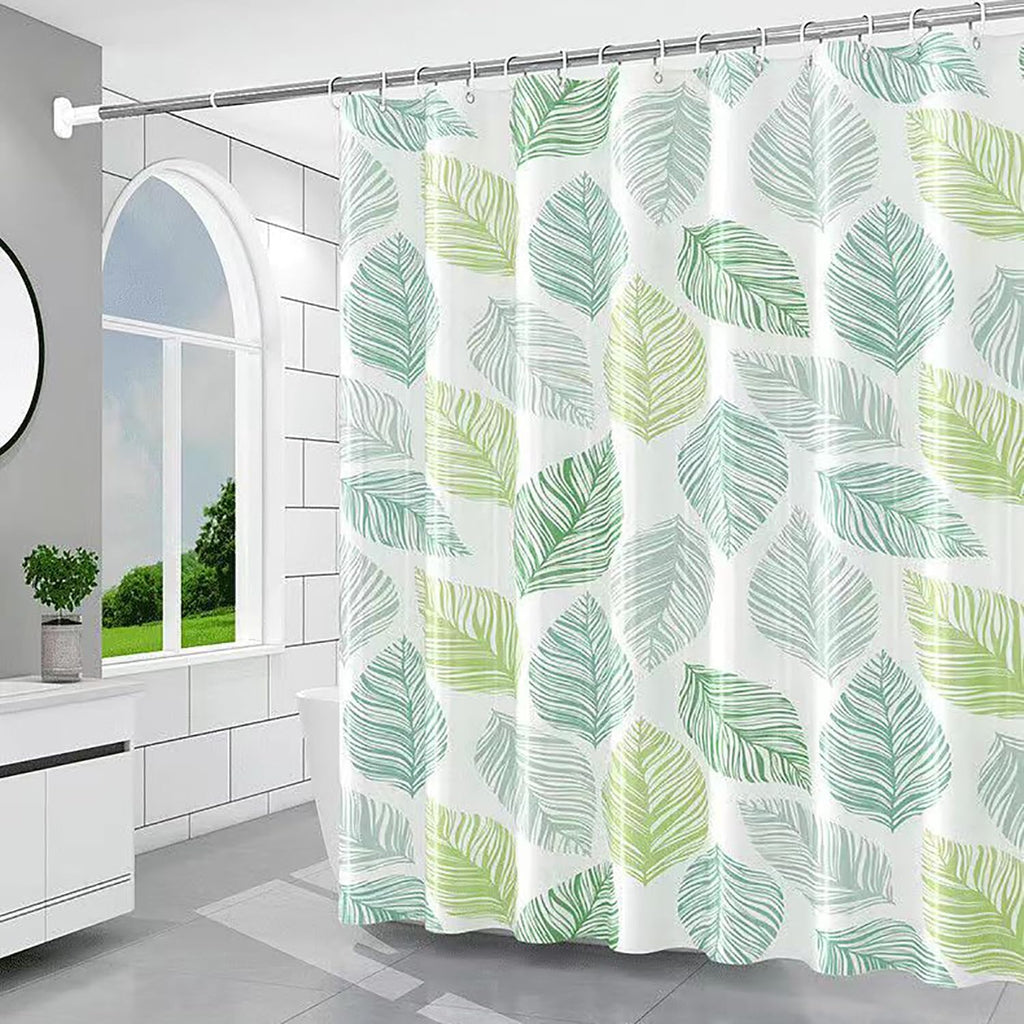 Bathveil Banana Leaves PEVA Shower Curtain Liner Waterproof with Grommets