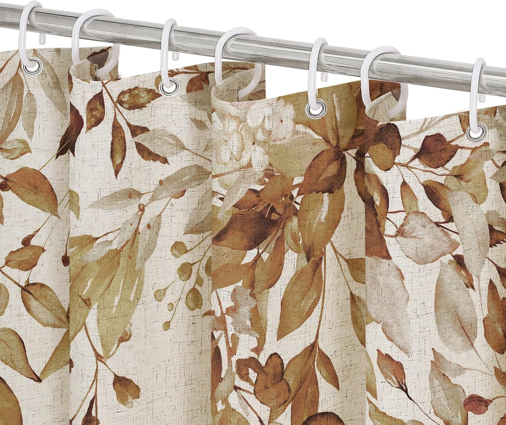 Bathveil Eucalyptus Shower Curtain Watercolor Floral Design Bathroom