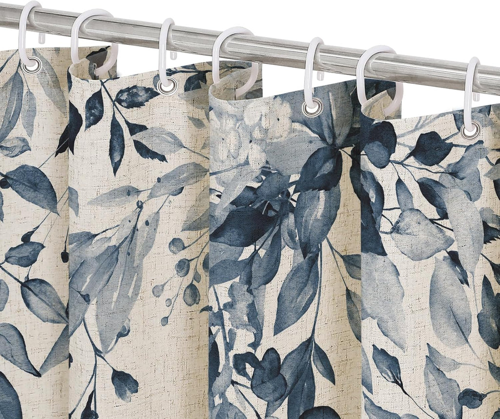 Bathveil Eucalyptus Shower Curtain Watercolor Floral Design Bathroom