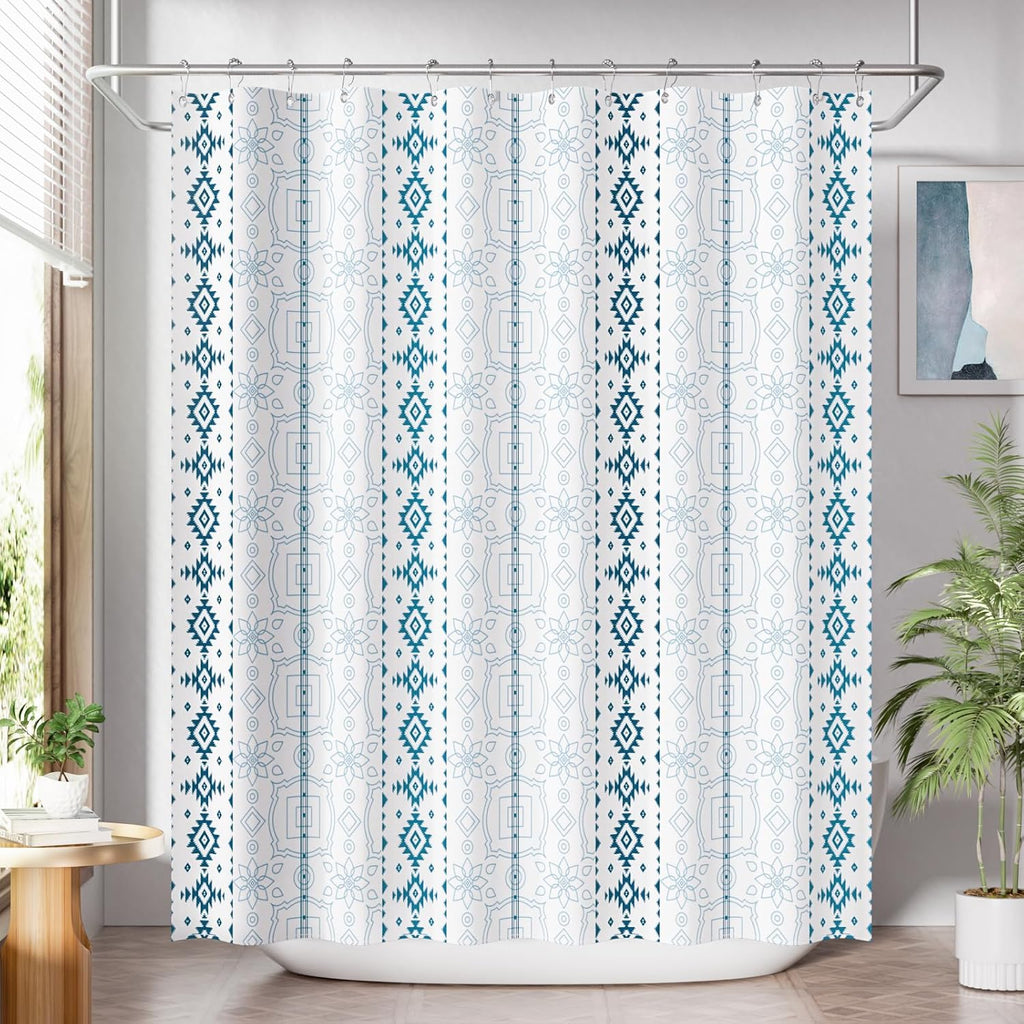 Bathveil Black White Striped Shower Curtain Farmhouse Washable with Hooks