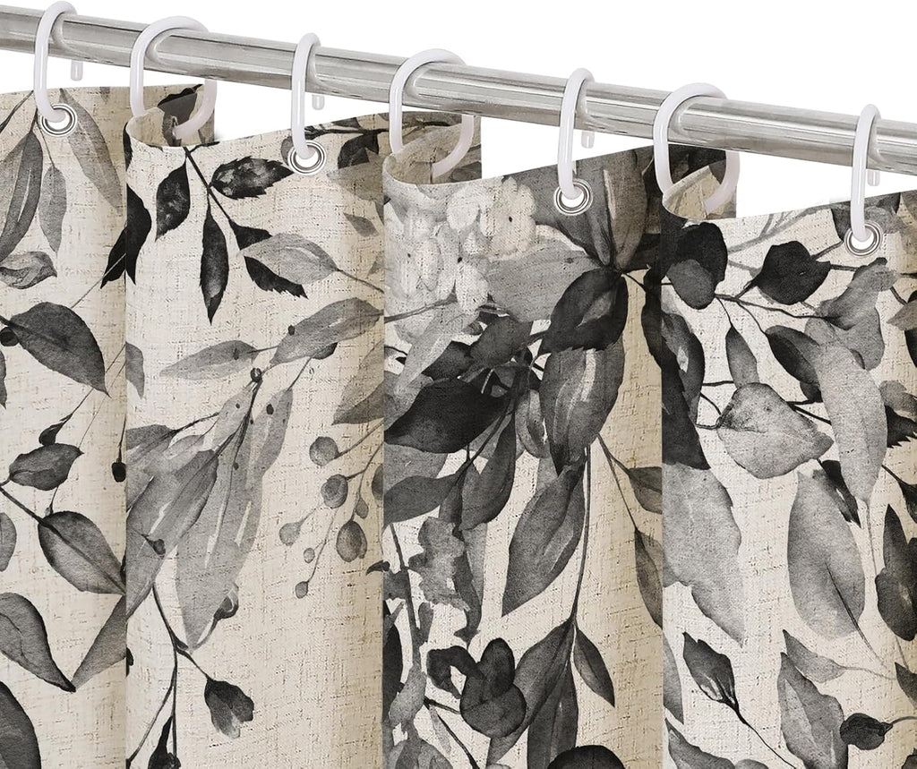 Bathveil Eucalyptus Shower Curtain Watercolor Floral Design Bathroom